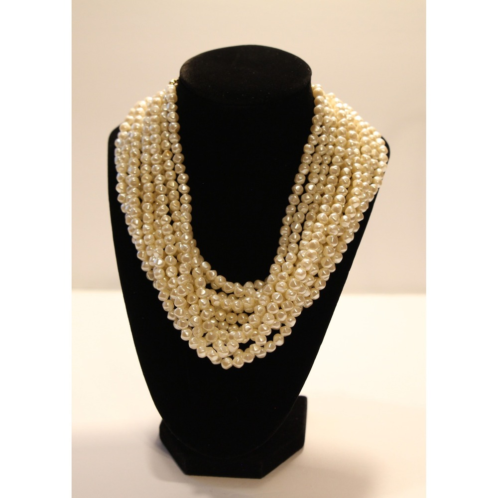 Vintage CAROLLE 12 strand Faux Pearl Necklace (A3)